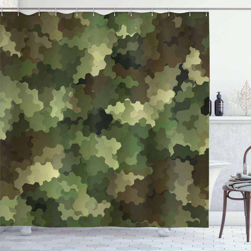 Shower Curtain with Hooks Included, 70"H x 69"W