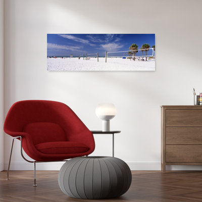 Volleyball sur la plage, Siesta Beach, Siesta Key, Floride, États-Unis, art contemporain abstrait, palmier, plage, art mural