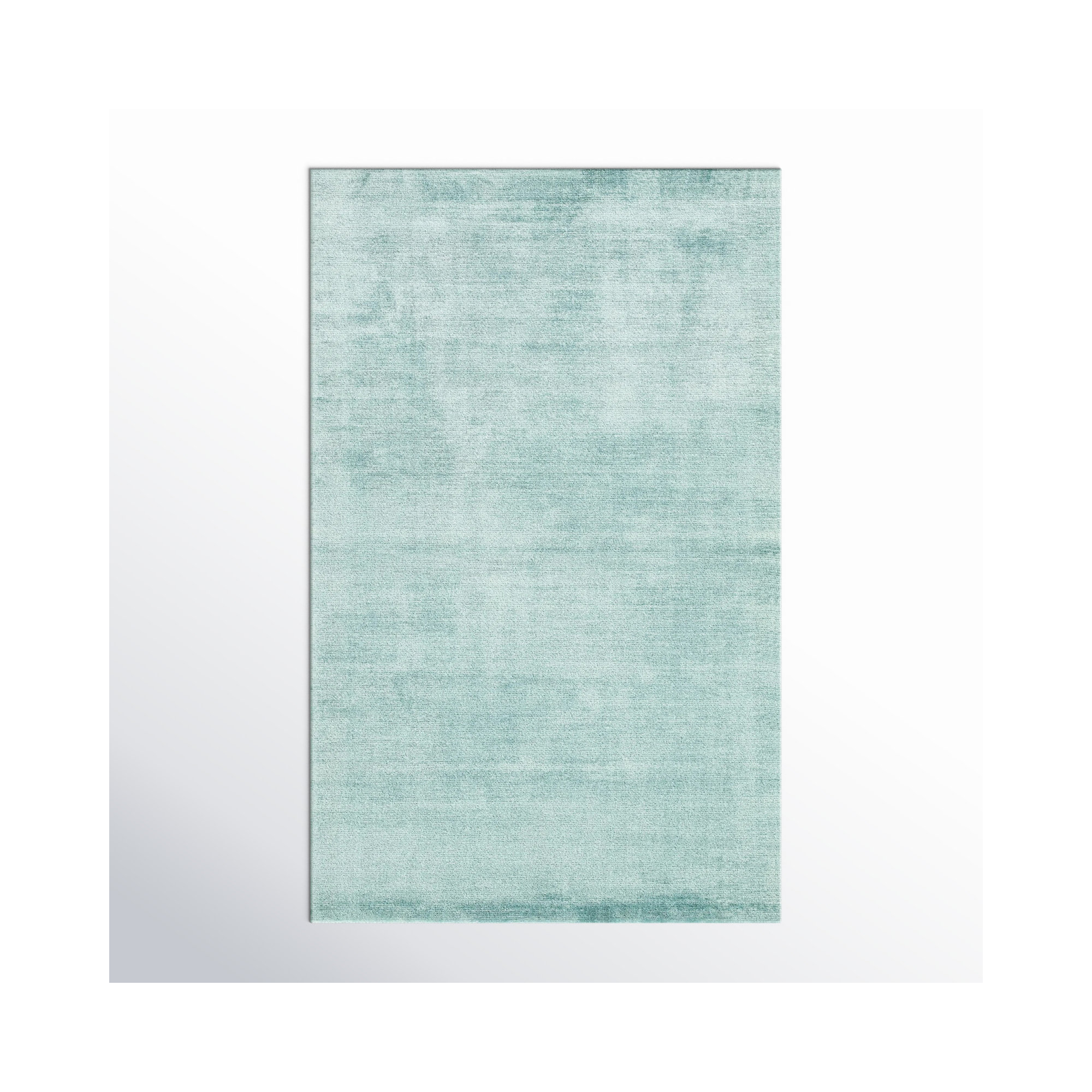 Owens Handmade Viscose Aqua Blue Rug, Rectangle 5' x 8'