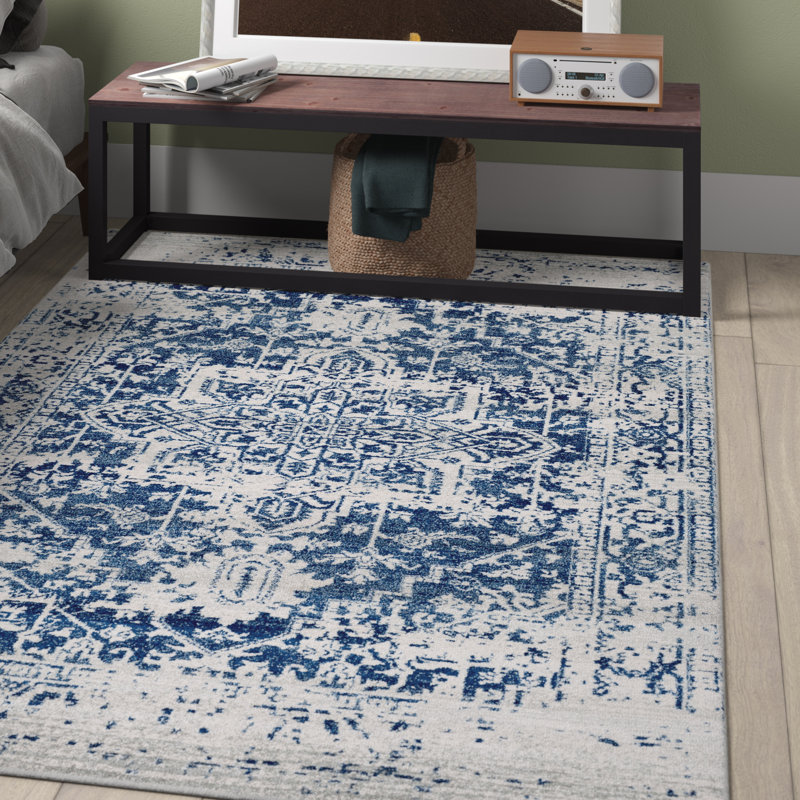 Manitou Dark Blue/Gray Rug, Rectangle 120 x 170cm