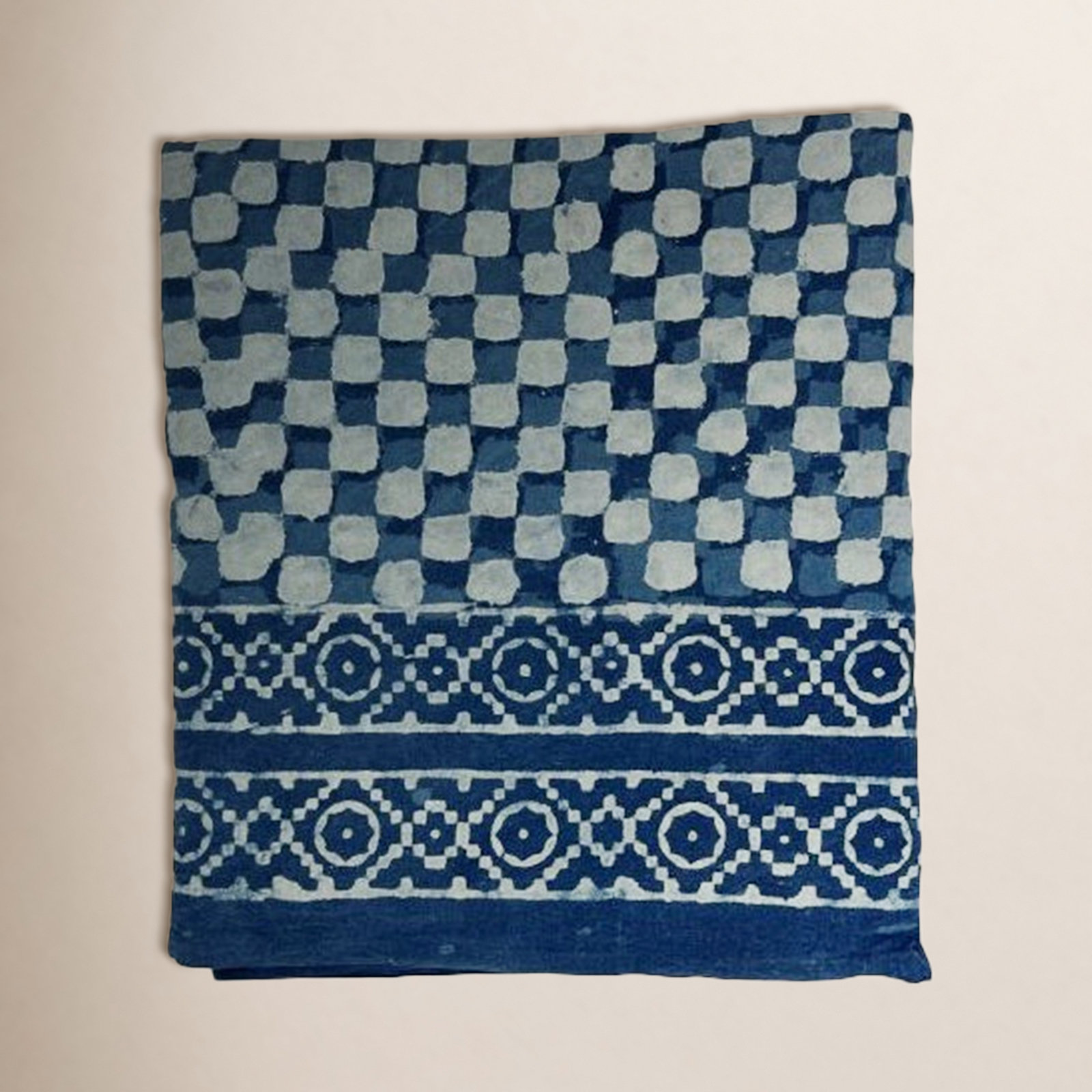 Cabana 108" Cotton Tablecloth, Blue Checkered