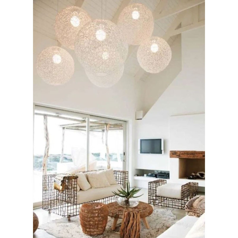 Luminaire suspendu Bellini, Blanc, H 59 po x l 23,5 po x P 23,5 po