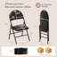 4 chaises de fête pliantes et rembourrées avec structure en métal et chaises empilables en cuir