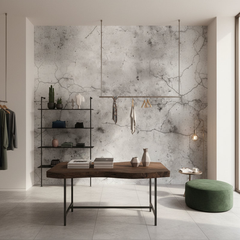Papier peint industriel gris Stone