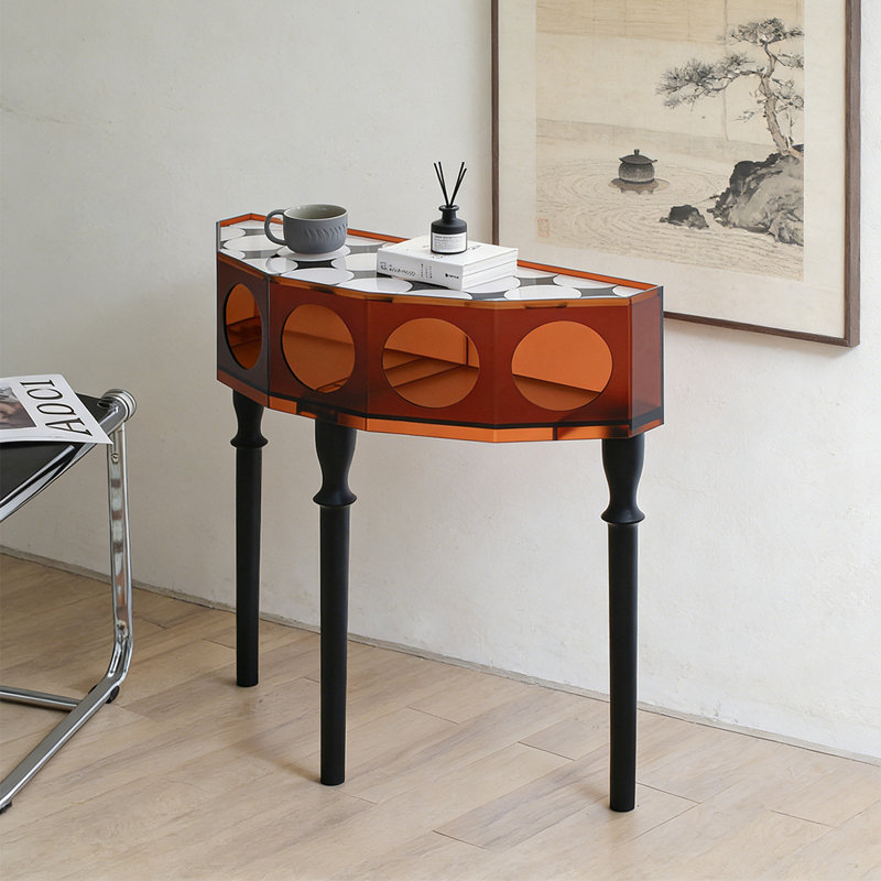 Console unique en bois massif acrylique