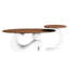 2 tables basses ovales et rondes blanches pour l'espace de vie principal, grande table 47,24 po, petite structure métallique 19,69 po, facile à assembler