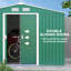 Outsunny 9 x 6ft Metal Garden Shed, Outdoor Storage Tool House with Ventilation Slots, Foundation Kit and Lockable Double Doors, Green-120309181