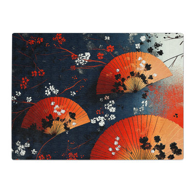 Japanese Fans  Glass Chopping Board