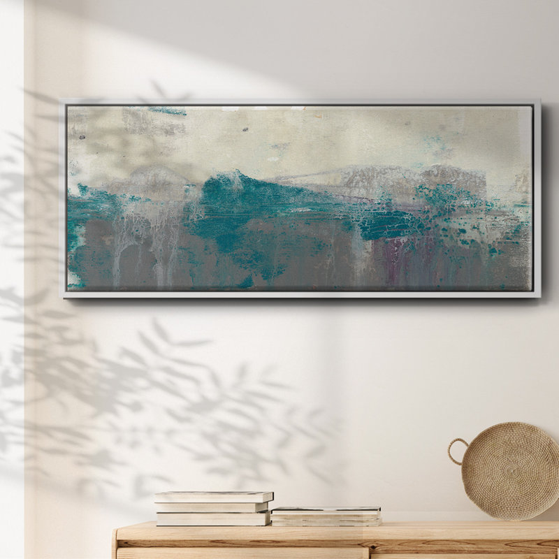 Teal Range II- Framed Canvas