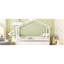 Lit simple blanc avec lit gigogne, toit en ciel pour chambre amusante, structure en bois de pin, 2 têtes de lit confortables, dimensions L 80,5 po x l 41,5 po, lit, conception imaginative, jeunes esprits, têtes de lit
