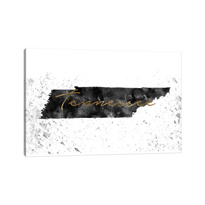 Tennessee Black And White Gold by WallDecorAddict - Wrapped Canvas Gallery-Wrapped Canvas Giclée