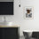 «Daily Dog Bathroom Humor», reproduction sous verre encadrée, conception de Jesse Keith
