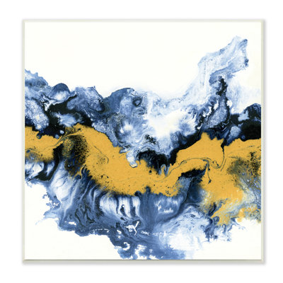 "Abstrait abstrait", "Infusion de peinture fluide", "jaune et jaune" sur toile tendue par Liz Jardine
