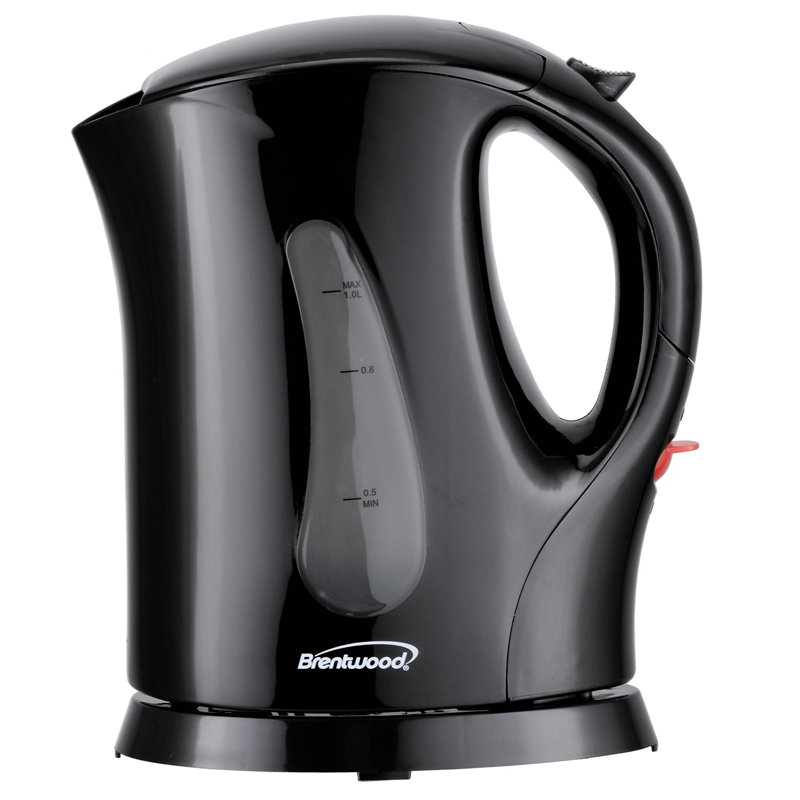 Brentwood Black BPA-Free 1-Liter Cordless Electric Kettle