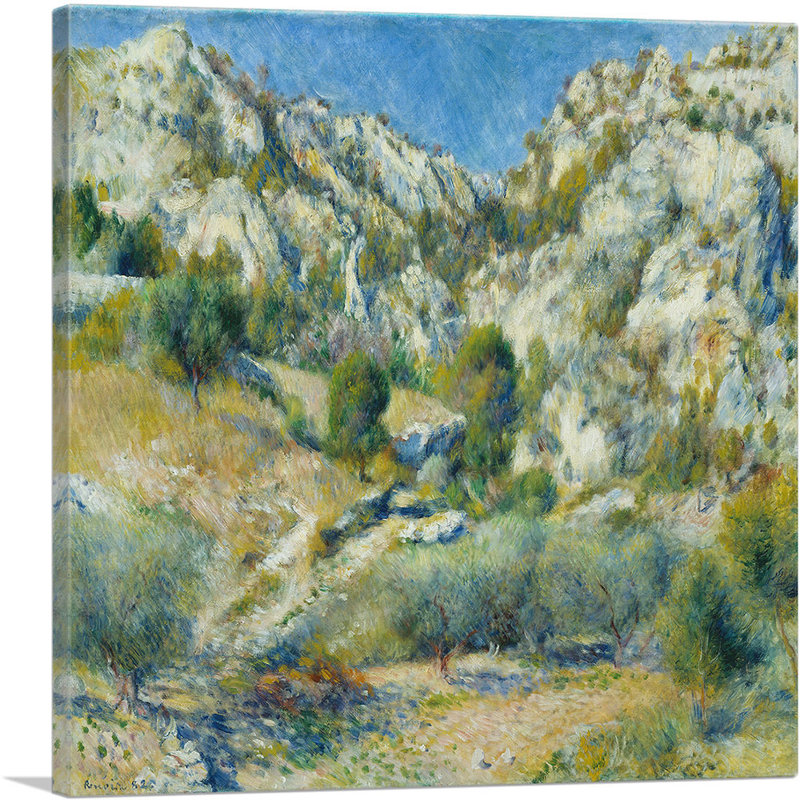 «Rocky Crags at L'estaque 1882» par Pierre-Auguste Renoir, reproduction d'art sur toile tendue, H 26 po x l 26 po x P 1,5 po