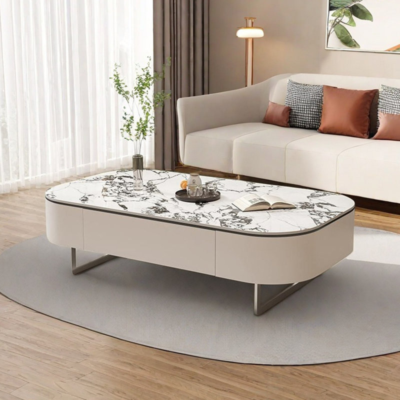 Table basse moderne simple carrée, H 15,7 po x L 47,2 po x l 23,6 po