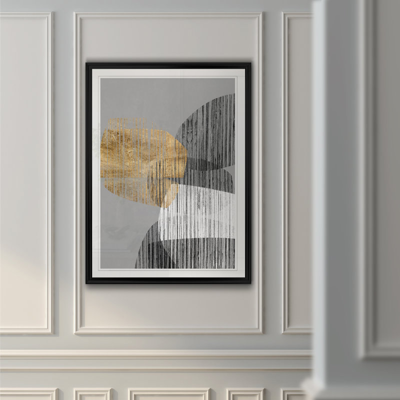 Baughman Adjacent Shapes II - reproduction sur toile, H 30,5 po x l 42,5 po x P 1,5 po, Cadre noir