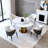 59 Inch Round Dining Table With 360° Rotating Lazy Susan, Stain & Heat Resistant Sintered Stone Top, Modern Minimalist Design For Compact Spaces-770543022