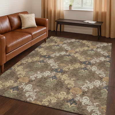 Machine Washable Indoor/Outdoor Chantille ACN2544 Damask Rug