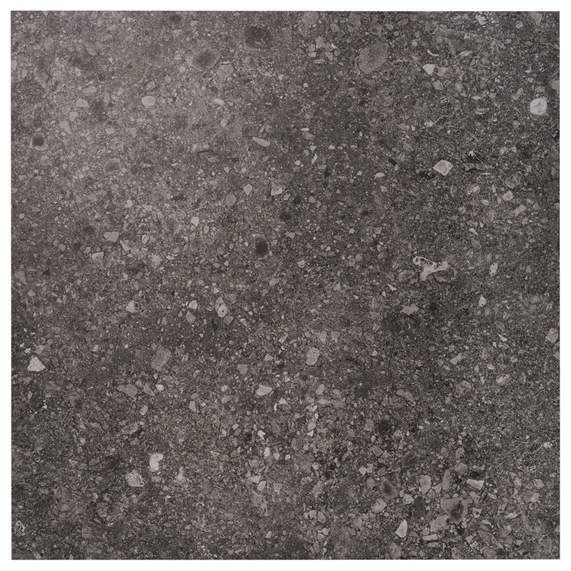 Rizo 47.16 In. X 47.16 In. Terrazzo Look Matte Porcelain Floor And Wall Tile (30.98 Sq. Ft. / Case), Charcoal