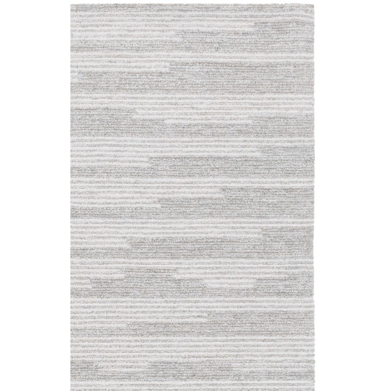 Daiquan Ebony Hand Tufted Wool Cotton Rug in Grey/Ivory, Runner 2'3" x 9'