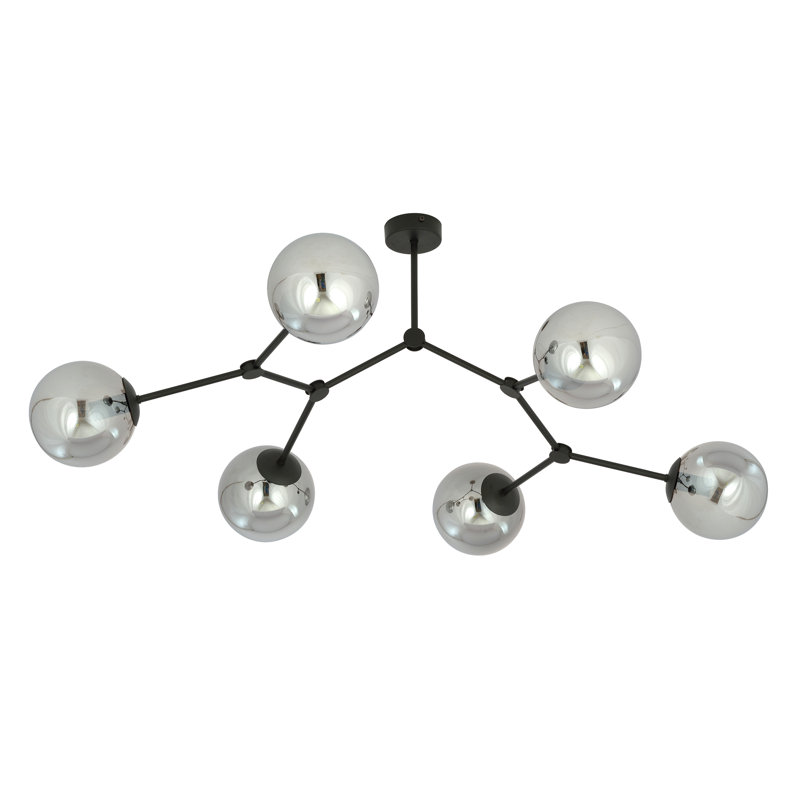 6-Light Sputnik Chandelier, Graphite