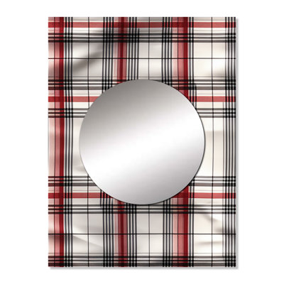 Tonebridge Rustic Farmhouse Plaid - Plaid  Wall Mirror, Vintage Decorative Mirror, Printed Metal Art