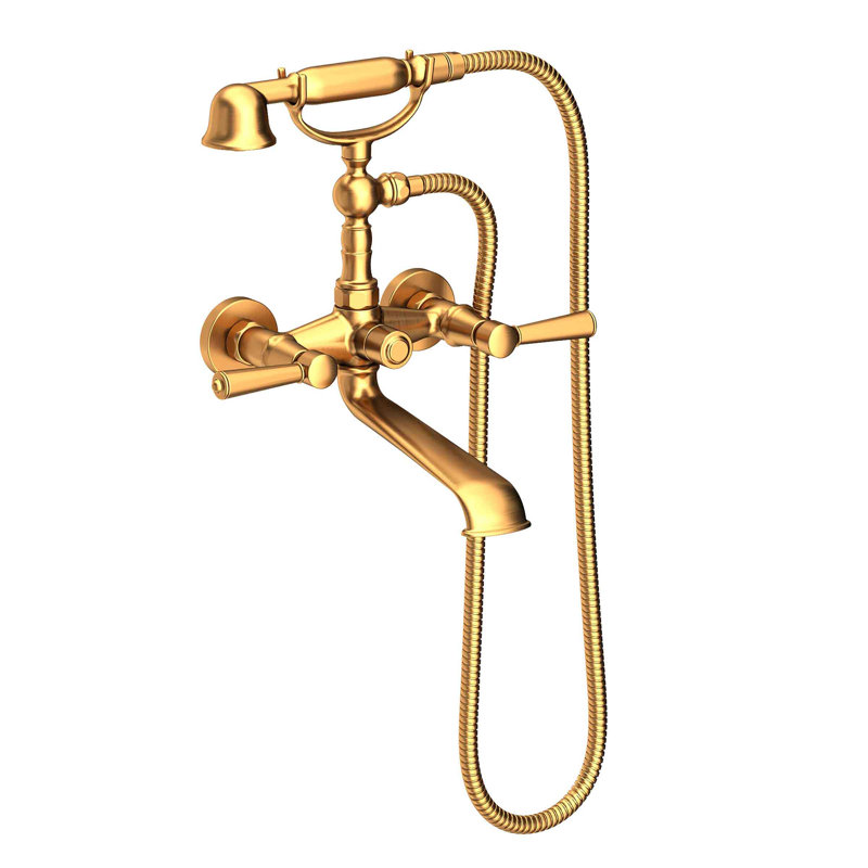 Metropole Wall Mount Exposed Tub & Hand Shower Set, Satin Gold (PVD)