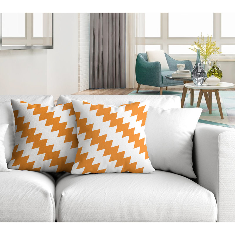 Coussin décoratif intérieur / extérieur, L 15 po x H 15 po, Orange