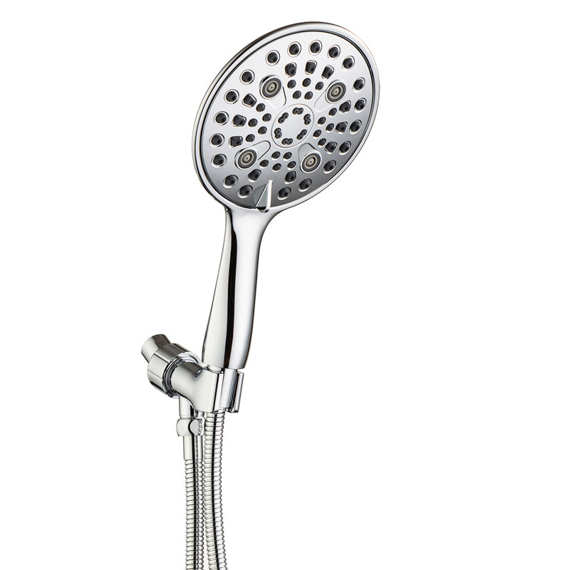 Pomme de douche à main multifonctionnelle avec alimentation pneumatique, Chrome