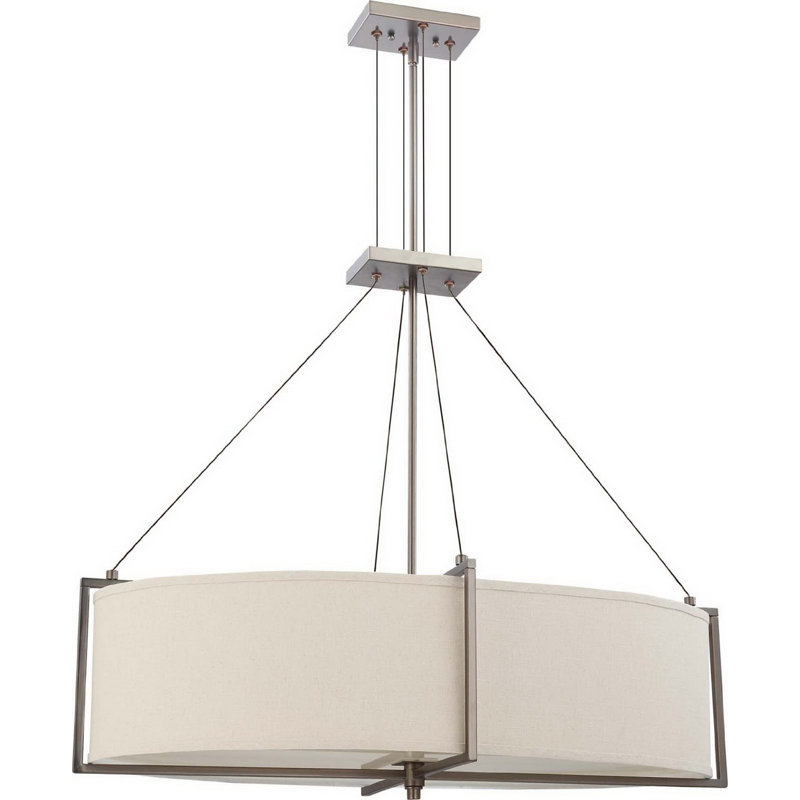 Luminaire suspendu linéaire pour îlot de cuisine 6 lumières Pauly, Bronze