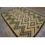 Tapis jaune en laine rétro à motif géométrique rétro
