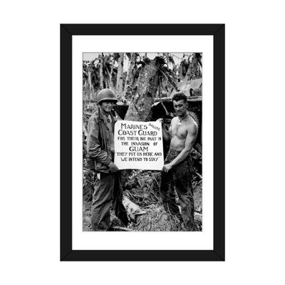 " The US Marines Salute The US Coast Guard After The Battle For Guam " Black and White Photography
