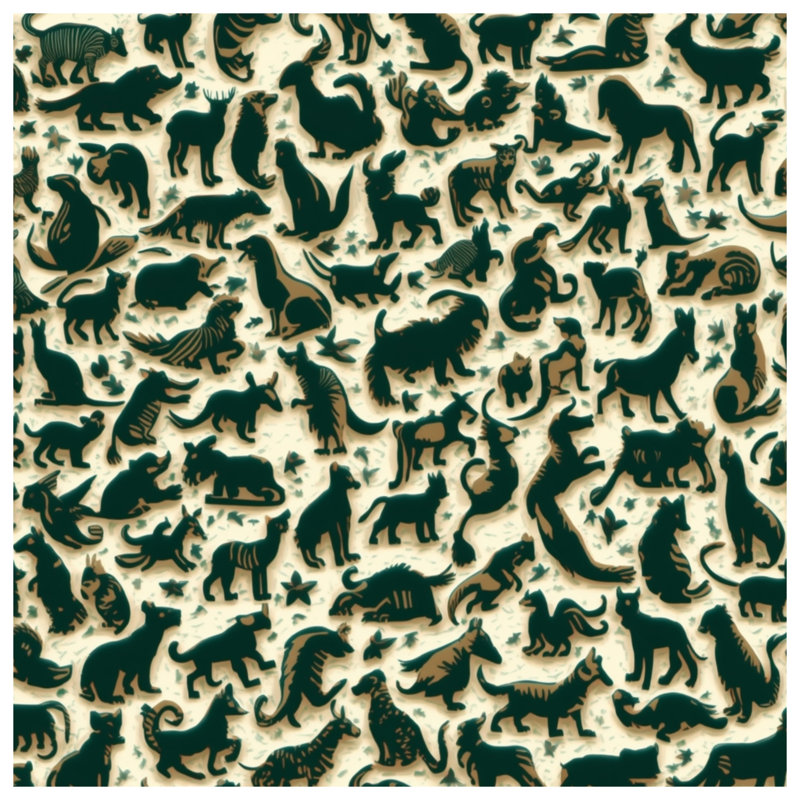 Couvertures de collage Animal Silhouettes, L 50 po x H 60 po