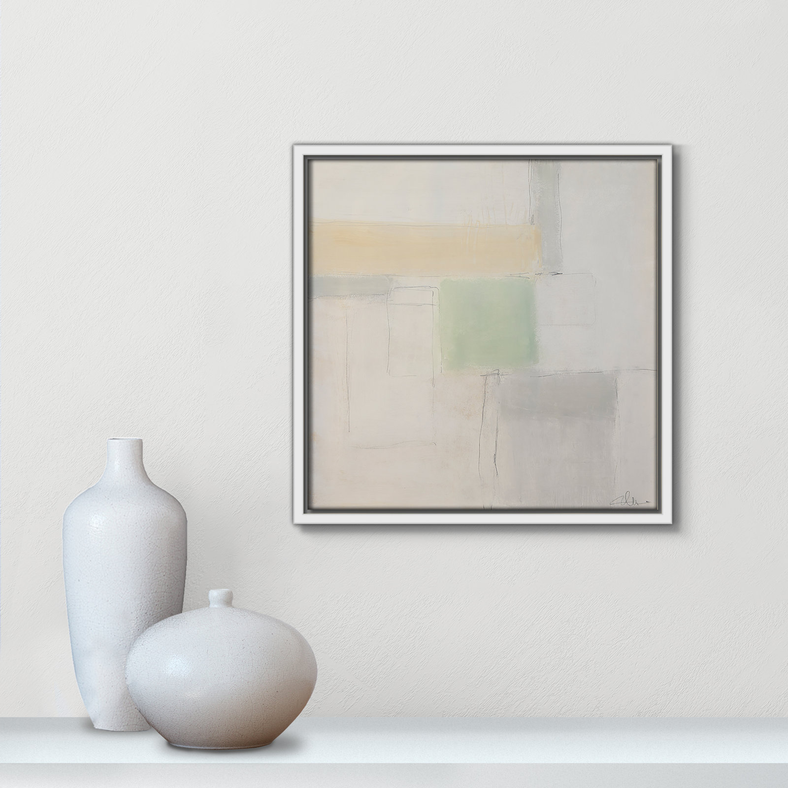 Veasey "Powder Room Whispers-I" Print, 13.5" H x 13.5" W x 2" D, White Framed