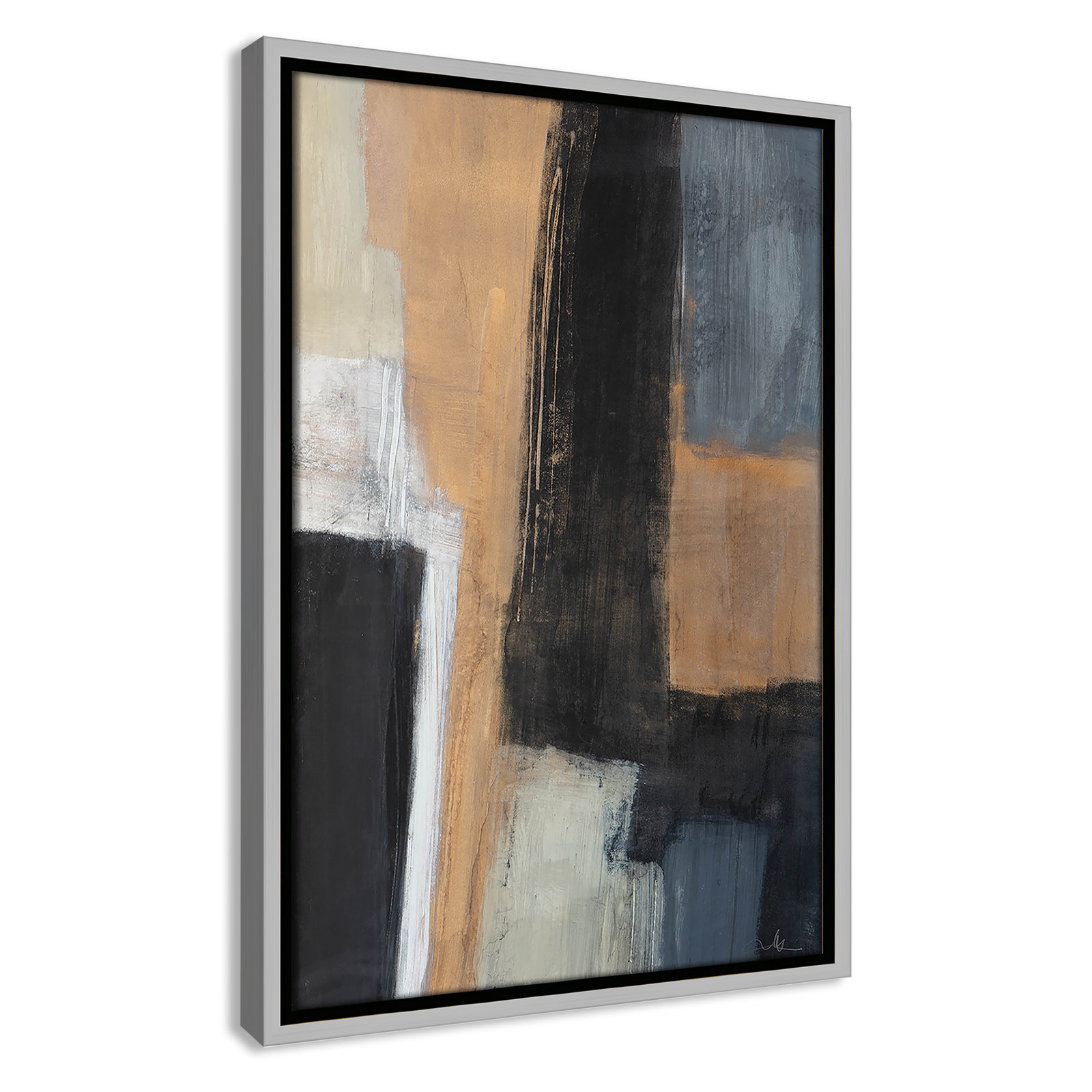 Calderon "Metallic Slate I" Print, 19.5" H x 13.5" W x 2" D, Silver