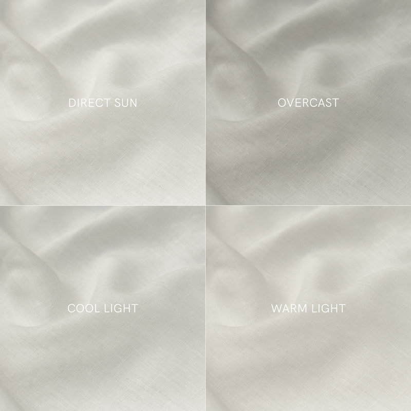 100% French Linen Curtain Set, 50" W x 96" L, Cream