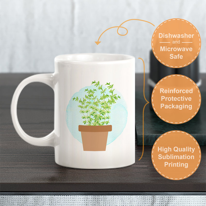 Grande tasse à café Thym 11 oz, Ensemble de verres à lait, Plastique polypropylène