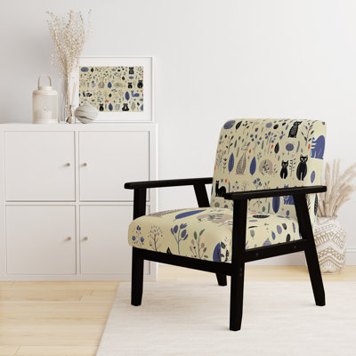 Chaise à accoudoirs décontractée rembourrée Minimalist Forest Animal