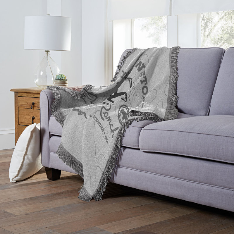 Paramount Yellowstone Topo Map Jacquard Throw Blanket, Fan Decor, 46x60 Inches