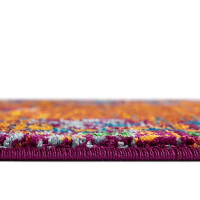 Tapis orange Calypso Orange_Unique Loom, Rond 4 pi