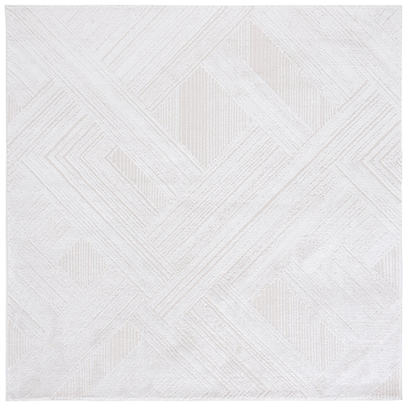 Kingston 79" Square Ivory Synthetic Easy Care Rug