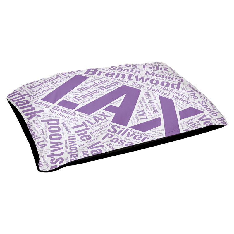 Coussin de chien « districts », Moyen (H 9,5 po x l 28 po x P 18 po), Mauve, Los Angeles