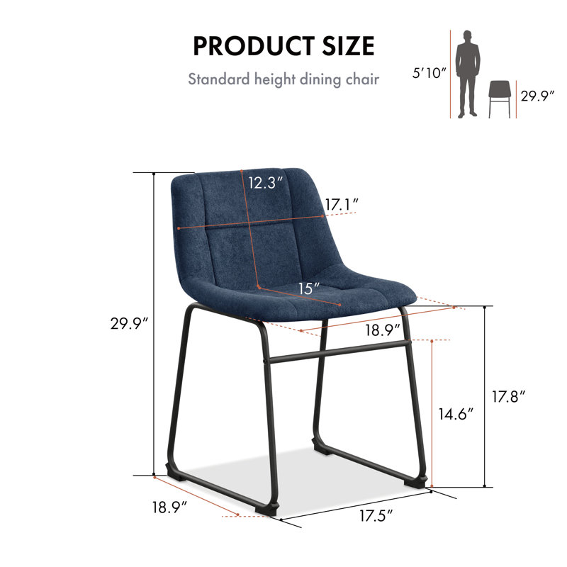 Bexhill Chenille Dining Chair, Blue