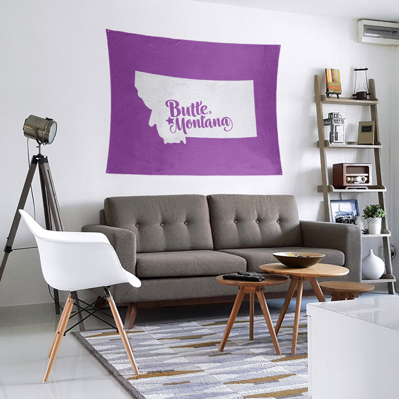 Tapisserie Butte Montana, H 88 po x l 104 po, Violet