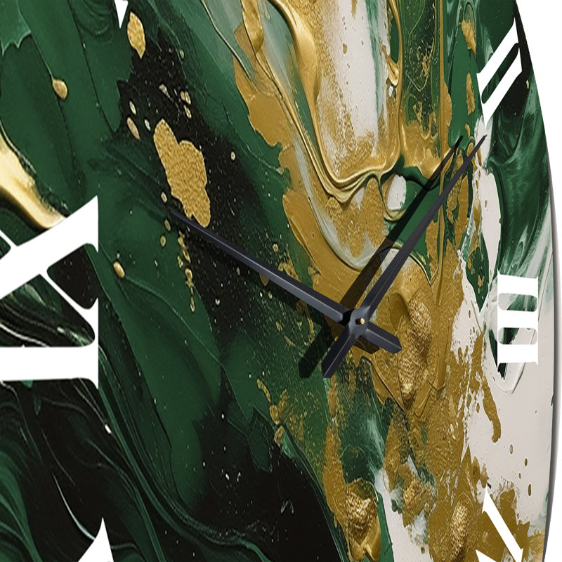 Horloge murale verte en or vert Cascade II, Moyenne