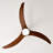 52" Solid Wood Blades Ceiling Fan With Light With Remote Control, Noiseless Reversible Motor, 6 Speed ,3 Color , For Patio Living Room, Bedroom, Indoor.(Stain Nickel + Walnut )-763222192-763222157