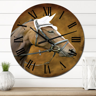 Portrait d'une maison brune - Horloge murale traditionnelle
