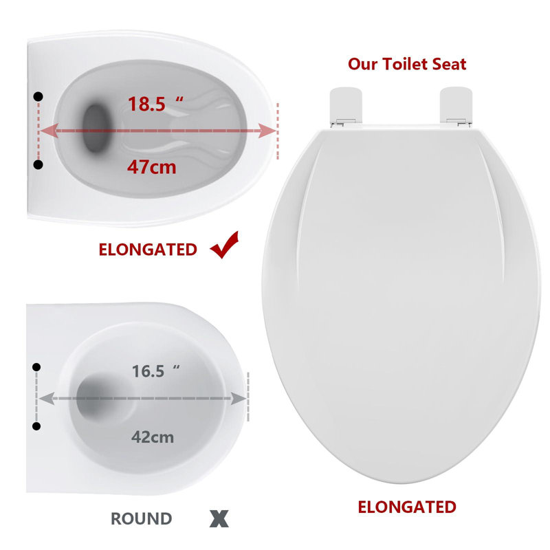 Global Commercial Toilet Seat with Built-In Toddler Potty Training, Soft Close, Quick-Release Hinges, Fits Round & Elongated, Durable PP, Quiet Close - Commercial Grade