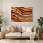 Art mural horizontal rayé en terre cuite brun et métal brun-651228144